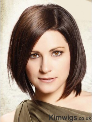 Lace Front Chin Length Straight Brown Soft Bob Wigs