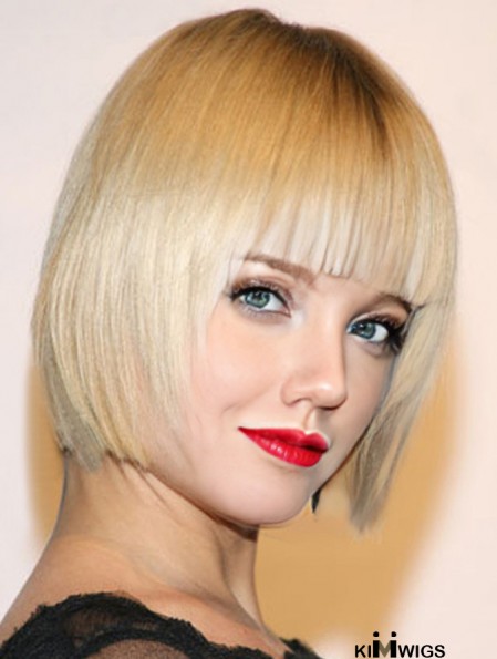 Blonde Chin Length 100% Hand-tied 10 inch Mena Suvari Wigs