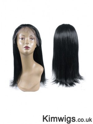 Black Full Lace Straight Long Hand Tied Human Hair Wigs