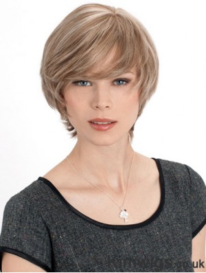 Monofilament Straight Layered Chin Length 8 inch Discount Human Hair Wigs