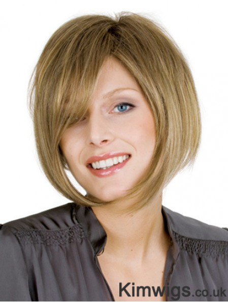 Chin Length Blonde Modern 10 inch Wavy Bob Wigs