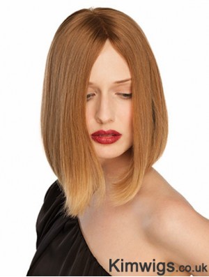10 inch Blonde Chin Length Without Bangs Straight Convenient Lace Wigs