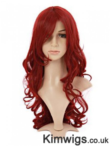 Wavy With Bangs Lace Front Style 20 inch Red Long Wigs