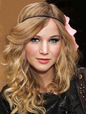 100% Hand-tied With Bangs Wavy Long Blonde Fashion Taylor Swift Wigs