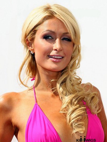 Lace Front Long Wavy Without Bangs Blonde Suitable Paris Hilton Wigs