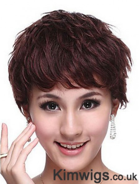 Capless Wavy Boycuts Cropped Trendy Human Hair Wigs