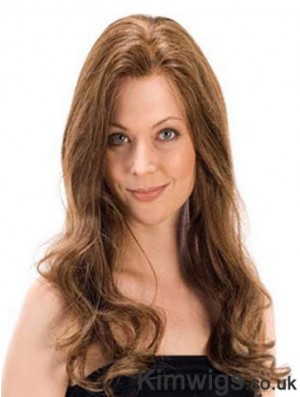 Wavy Remy Human Long Brown Monofilament Human Hair Wigs