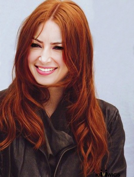 Without Bangs Long Copper Straight 20 inch Gorgeous Human Hair Karen Gillan Wigs