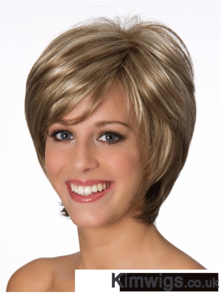 Layered Wavy Blonde 8 inch Real Human Wigs