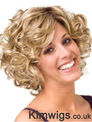 Curly Blonde Layered 10 inch Buy Human Hair Wigs