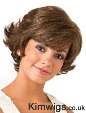 Lace Front Wavy 8 inch Brown Bob Wigs For Women