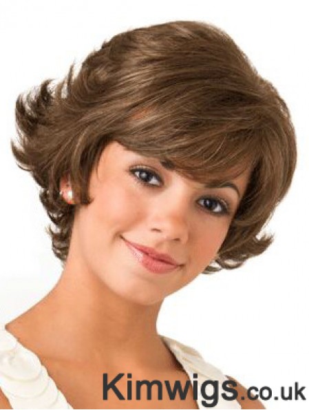 Lace Front Wavy 8 inch Brown Bob Wigs For Women