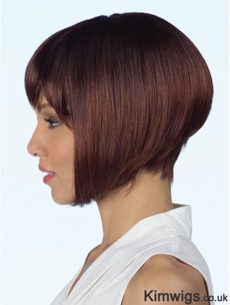 Lace Front Auburn Wig Chin Length Bob Wig African American Straight Wig