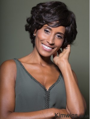 Black Wavy Wig Monofilament African American Wig Chin Length Online