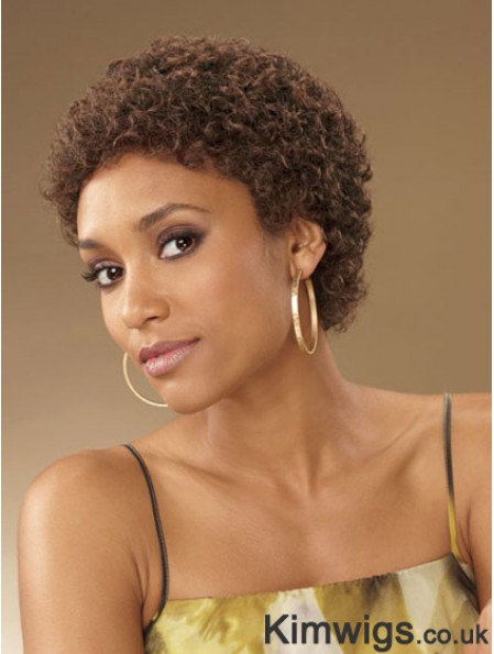 African Hair Curly Style Short Length Boycuts With Capless