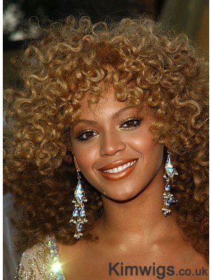 Shoulder Length Curly Wig Lace Front Beyonce Wig Blonde Color 14 Inch