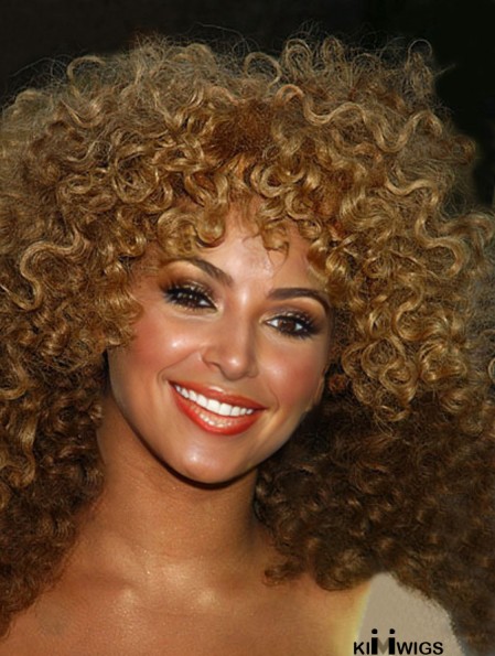 Shoulder Length Curly Wig Lace Front Beyonce Wig Blonde Color 14 Inch