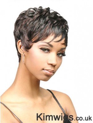 Cropped Black Wavy Boycuts Discount African American Wigs