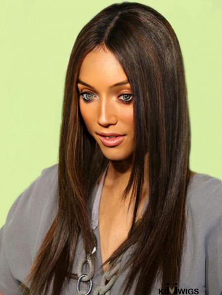 Tyra Banks Wig With Lace Front Brown Color Straight Style