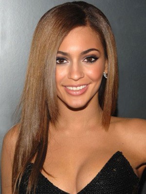 Long Yaki Without Bangs Lace Front 18 inch Flexibility Beyonce Wigs