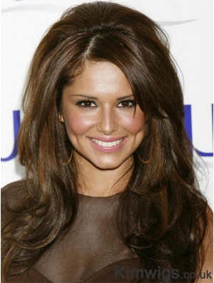 Cheryl Cole Pop Star Wig Long Length Brown Color With Bangs