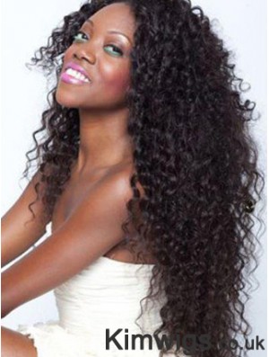 African American Lace Wigs Remy Human Long Length Kinky Style