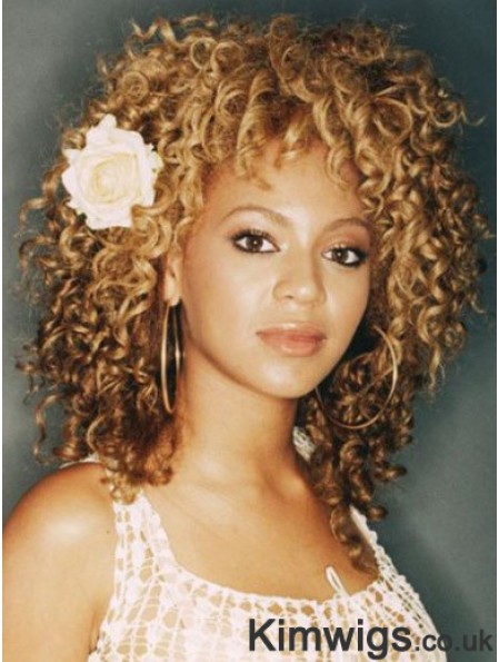 Blonde Short Kinky With Bangs 14 inch Beyonce Wigs