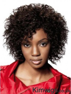 Chin Length Brown Kinky Classic Fashion African American Wigs