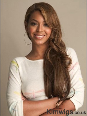 Brazilian 24 inch Brown Lace Front Wavy With Bangs Beyonce Wigs