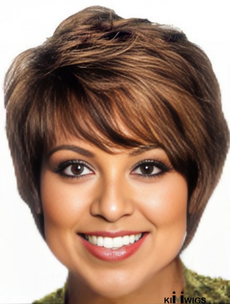 African American Hair With Layered Cut Shorted Length Brown Color