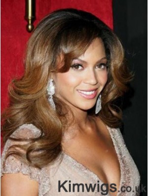 Long Brown Layered Wavy Fashion Full Lace Beyonce Knowles Wigs