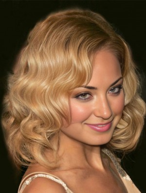 Nicole Richie Wig Wavy Style Shoulder Style Blonde Color