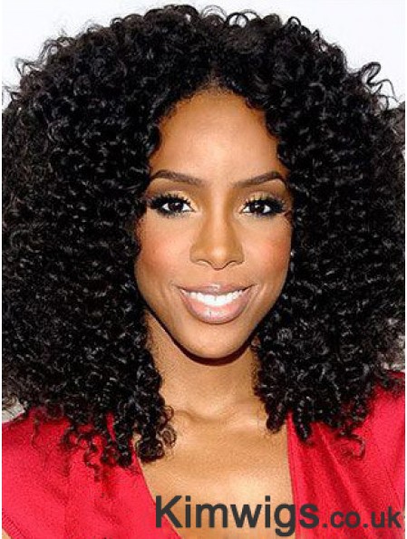 Designed 16 inch Shoulder Length Kinky Wigs For Black Women