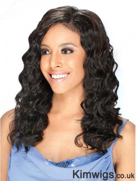 Brazilian Human Hair Lace Front Wigs Black Color Long Length