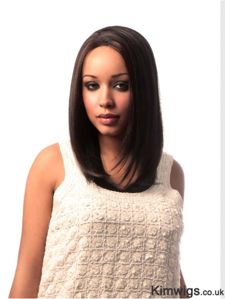 Long Brown Yaki Without Bangs Great African American Wigs