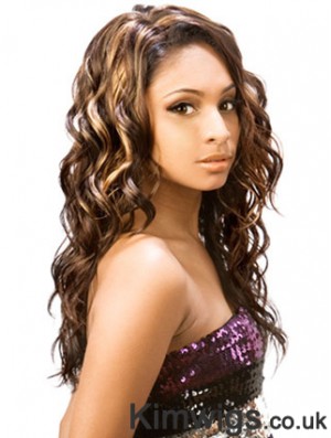 Long Brown Wavy Without Bangs Incredible African American Wigs