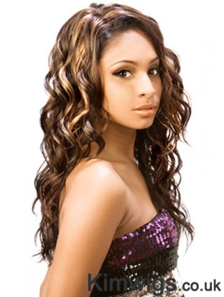 Long Brown Wavy Without Bangs Incredible African American Wigs