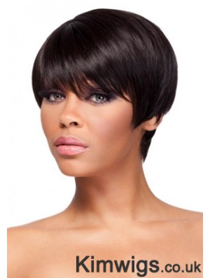 Cropped Auburn Straight Boycuts Gorgeous African American Wigs