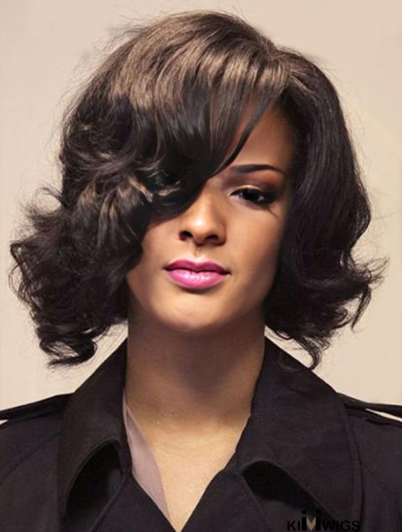 Affordable Shoulder Length Brown Wavy Lace Front Rihanna Wigs