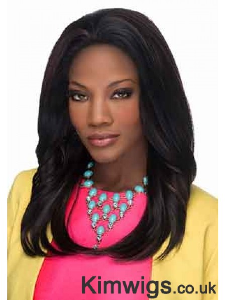 Fashion Black Long Layered Straight Glueless Lace Front Wigs