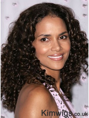 Halle Berry Style Wigs Long Length Black Color Kinky Style