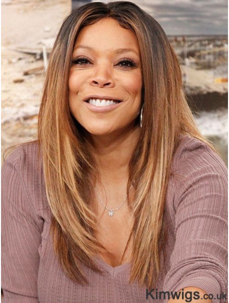 Remy Human Ombre/2 Lace Front Long Straight Get Wendy Williams Wigs