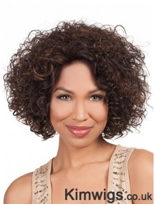 High Quality Chin Length Kinky 10 inch Synthetic Glueless Lace Front Wigs