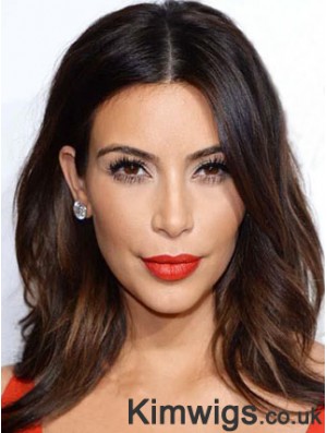 Kim Kardashian Human Hair Wig With Lace Front Shoulder Length