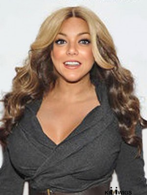 Without Bangs Wavy Ombre/2 Tone 22 inch Suitable Wendy Williams Wigs