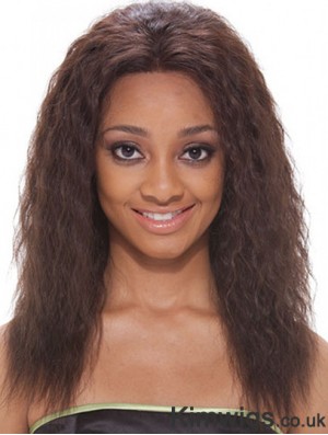 16 inch Brown Shoulder Length Without Bangs Wavy Popular Lace Wigs