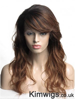 Long Brown Wavy With Bangs Cheapest African American Wigs