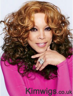 Without Bangs Curly Ombre/2 Tone 18 inch Fashionable Wendy Williams Wigs