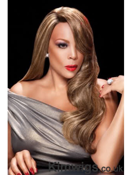 Without Bangs Wavy Blonde 24 inch Flexibility Wendy Williams Wigs