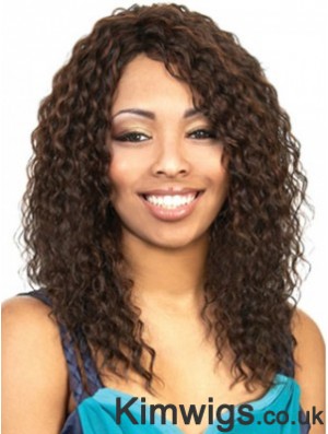 Long Brown Wavy With Bangs Beautiful African American Wigs